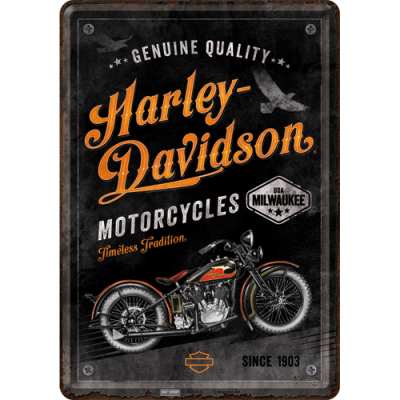 Harley Davidson Metalowa Pocztówka JD Milwaukee