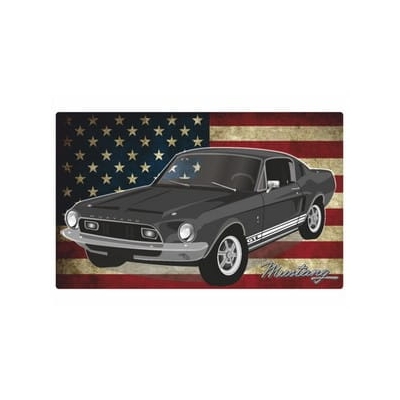 Ford Mustang Naklejka Flaga USA