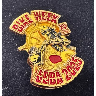 Złota LIMITOWANA Wpinka Blacha Znaczek Bike Week Łeba 2025