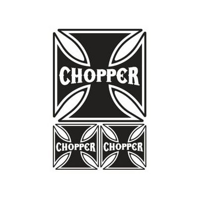 Krzyż Chopper Naklejka Maltański Żelazny