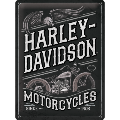 Harley Davidson JD Czarny Retro Szyld Tablica 30x40cm USA