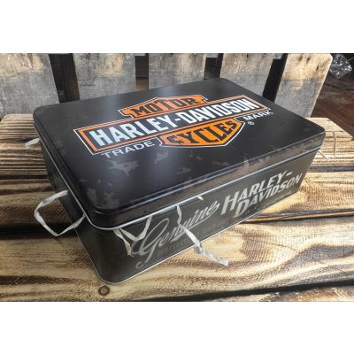 Duży Prezent Harley Davidson Dla Taty- Męża-Dziadka - Chłopaka Piersiówka Puszka Magnes  HD