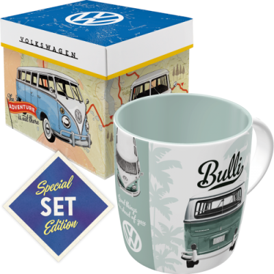 Volkswagen T1 Bulik Kubek Retro Ceramiczny Szary Prezent w Pudełku