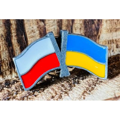 Polska Ukraina Flagi Znaczek Blacha Wpinka Wojenne Wsparcie