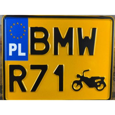 BMW R71 Tablica Rejestracyjna Żółta Zabytek Motocyklowa