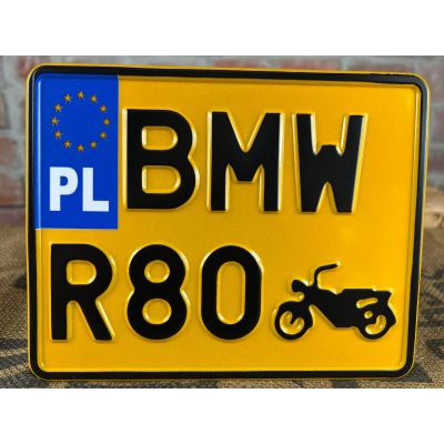 BMW R80 Tablica Rejestracyjna Żółta Zabytek Motocyklowa