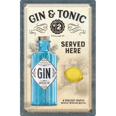 Gin & Tonic 40x60 Wielki Szyld Tablica Bar Drink