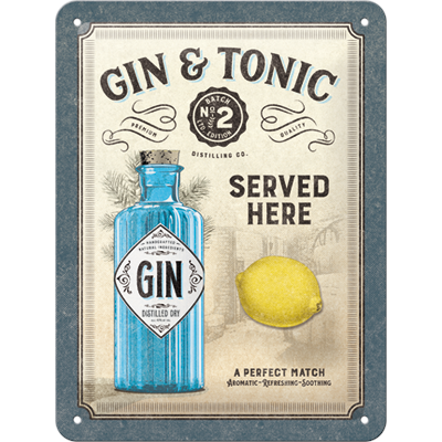 Gin & Tonic Bar 15x20 Tablica - Szyld Plakat Reklama Logo Drink