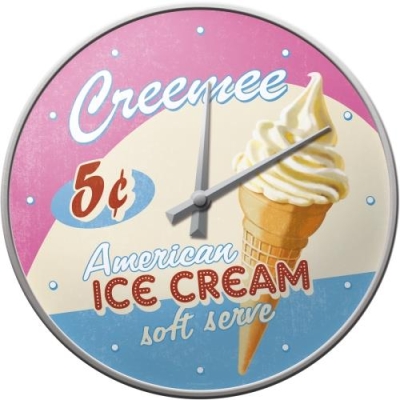 American Ice Cream Zegar Ścienny Lody Retro USA