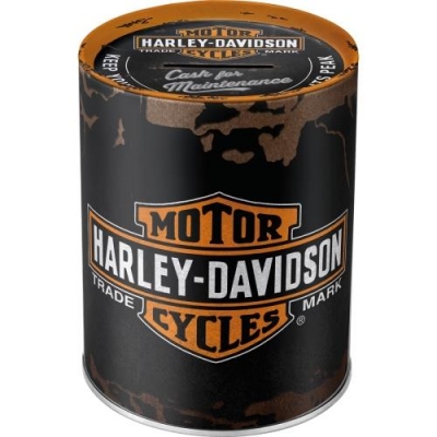 Skarbonka Metalowa Harley Davidson WLA Motor Oil Czarna Logo