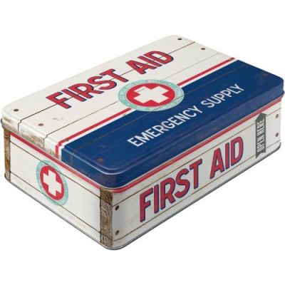 Pierwsza Pomoc Puszka Metalowa Retro Apteczka First Aid
