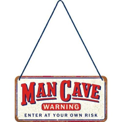 Man Cave Warning Zawieszka na Drzwi Tablica Męska Jaskinia