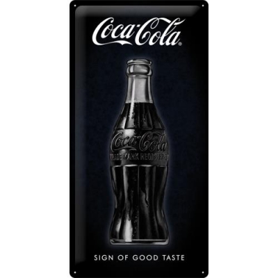 Coca Cola Retro Tablica Czarna 25x50cm Szyld Butelka