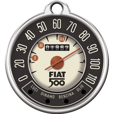 Fiat 500 Brelok Metalowy Licznik Prędkościomierz