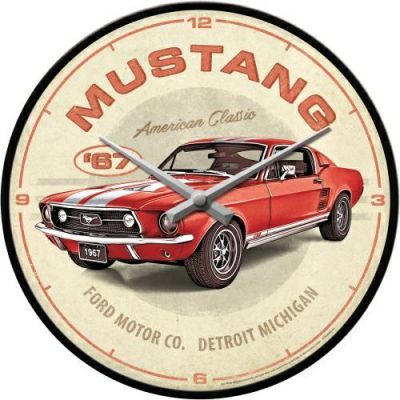 Ford Mustang Zegar Ścienny AMCAR USA Oryginał Czerwony