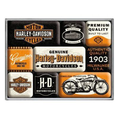 Harley Davidson Retro Zestaw Magnesów na Lodówkę