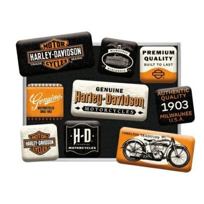 Harley Davidson Retro Zestaw Magnesów na Lodówkę