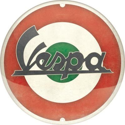 VESPA Logo Okrągły Tłoczony Szyld Plakat Reklama 35cm
