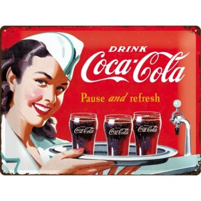 Coca Cola Szyld Tablica 30x40cm Retro Reklama Taca Szklanki