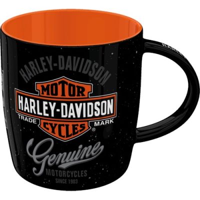 Harley Davidson RETRO CZARNY Kubek Ceramiczny Oryginany