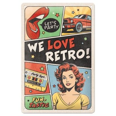 We Love RETRO Mustang Szyld Tablica 20x30 Blacha Plakat