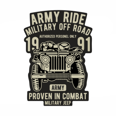 Ford Willys MB Military Jeep Naklejka Army USA