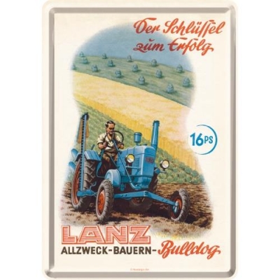 Lanz Bulldog Metalowa Pocztówka Szyld Reklama Traktor