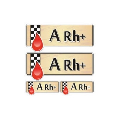 ARH+ Grupa Krwi Naklejka Zestaw Naklejek 4szt