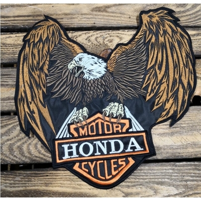 Orzeł Honda Skrzydła Brązowe- duża naszywka na plecy