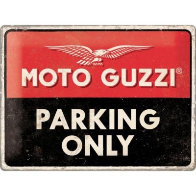 Moto Guzzi Szyld Tablica 30x40cm Retro Reklama Logo Parking Only