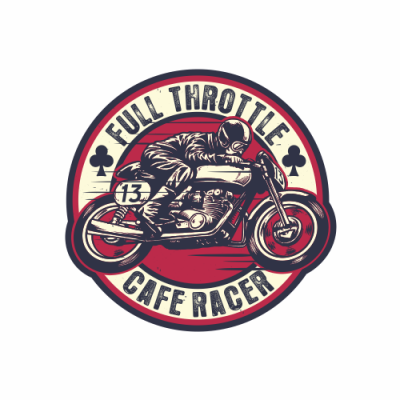 Cafe Racer Full Throttle Naklejka Manetka do Końca