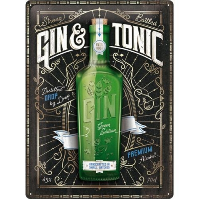 Gin i Tonic Bar Szyld Tablica 30x40cm Retro Reklama