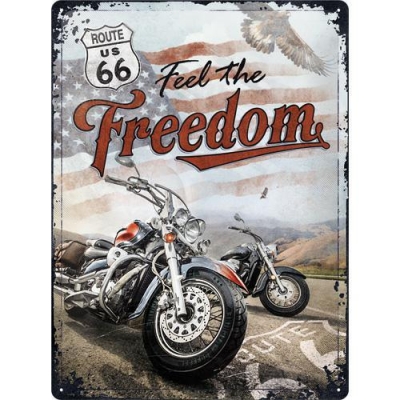 Harley Davidson Route66 Retro Szyld Tablica 30x40cm USA Feel the Freedom