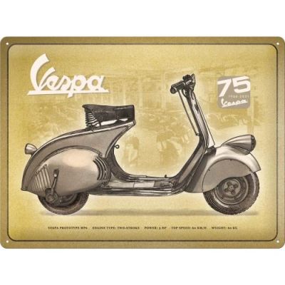 Vespa 75 Lat Logo Szyld Tablica 30x40cm Retro Reklama