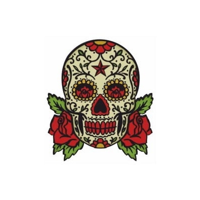 Meksykańska Czaszka Naklejka Róże Sweet Skull