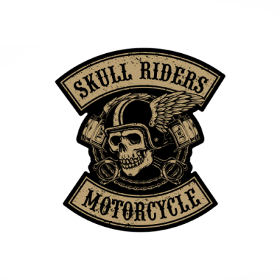 Skull Riders Czaszka Naklejka Tłoki Motocyklista
