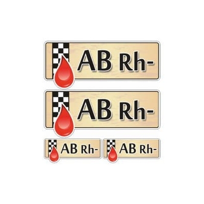 ABRH- Grupa Krwi Naklejka Zestaw Naklejek 4szt