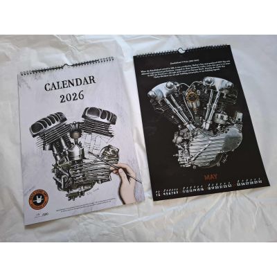 Kalendarz 2026 Billy Cune Art Engine – Limitowana edycja dla fanów Harley-Davidson