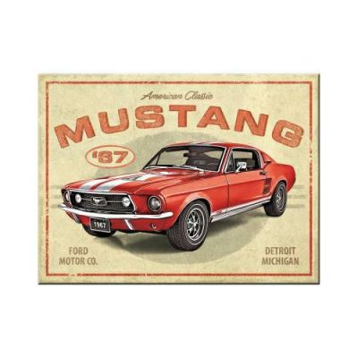 Ford Mustang GT 1967 Red Magnes na Lodówkę Diner