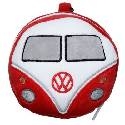 Poduszka Pluszowa Podróżna Volkswagen VW T1 Camper Bus Czerwona