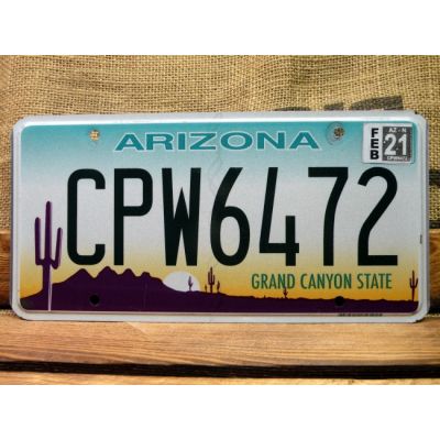 Arizona Tablica Rejestracyjna USA Szyld Rejestracja CPW6472