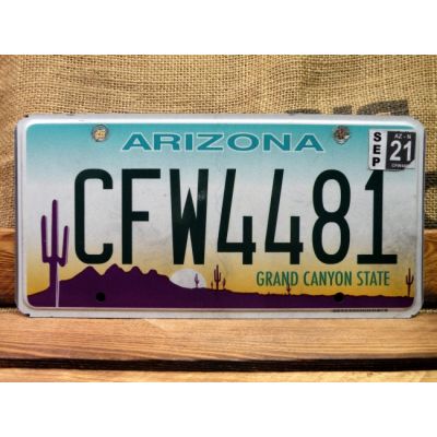 Arizona Tablica Rejestracyjna USA Szyld Rejestracja CFW4481