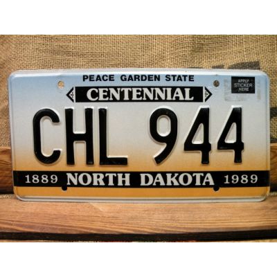 North Dakota Tablica Rejestracyjna USA Szyld Rejestracja CHL 994