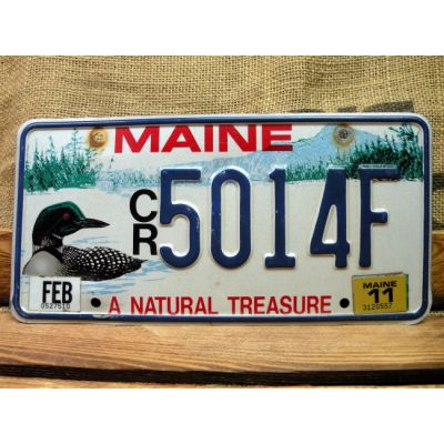 Maine A Natural Treasure Tablica Rejestracyjna USA Szyld Rejestracja CR5014F
