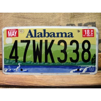 Alabama Tablica Rejestracyjna USA Szyld Rejestracja 47WK338