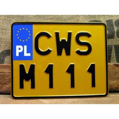 CWS M111 Sokół Tablica Rejestracyjna Żółta Zabytek Motocyklowa