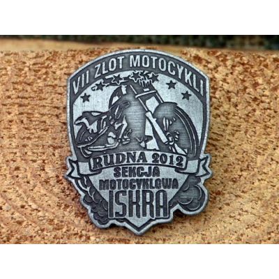 VII Zlot Motocykli Rudna 2012 Sekcja Motocyklowa Iskra Znaczek Zlotowy Blacha Wpinka