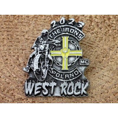 The Irons MC Poland West Rock 2023 Znaczek Zlotowy Blacha Wpinka