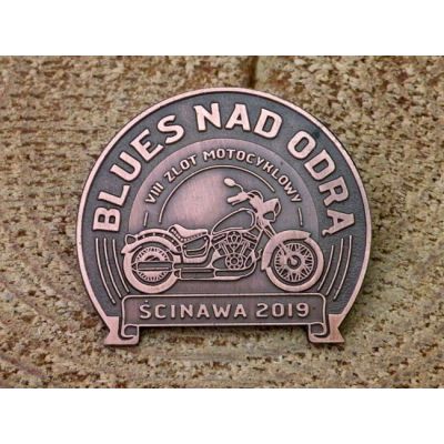Blues Nad Odrą VIII Zlot Motocyklowy Ścinawa 2019 Znaczek Zlotowy Blacha Wpinka