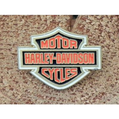 Harley-Davidson Logo Tarcza Pomarańczowe Znaczek Metalowy Wpinka Blacha Pin
